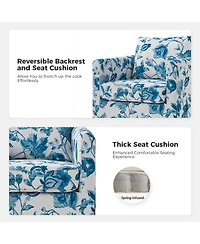 Modern Fabian Slipcovered Swivel Chair with Removable Slipcover