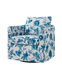 Modern Fabian Slipcovered Swivel Chair with Removable Slipcover