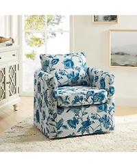 Modern Fabian Slipcovered Swivel Chair with Removable Slipcover