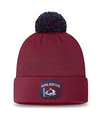 Fanatics Men's Burgundy Colorado Avalanche 2024 Nhl Draft Cuffed Knit Hat with Pom