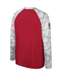 Colosseum Big Boys and Girls Cardinal/Camo Iowa State Cyclones Oht Military Appreciation Dark Star Raglan Long Sleeve T-Shirt