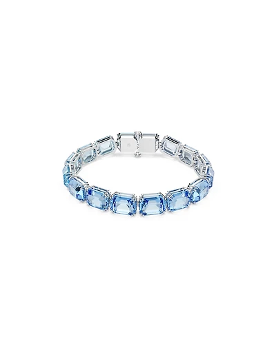Swarovski Octagon Cut, Color Gradient, Blue, Rhodium Plated Millenia Bracelet