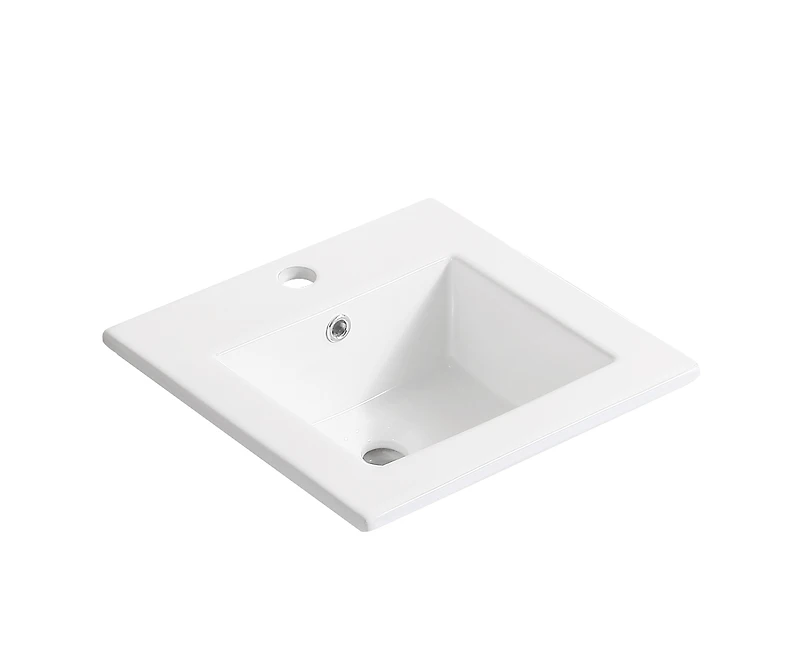 Modern Bathroom Vanity with Ceramic Sink and Automatic Lighting