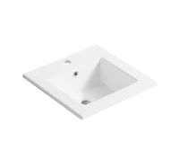 Modern Bathroom Vanity with Ceramic Sink and Automatic Lighting