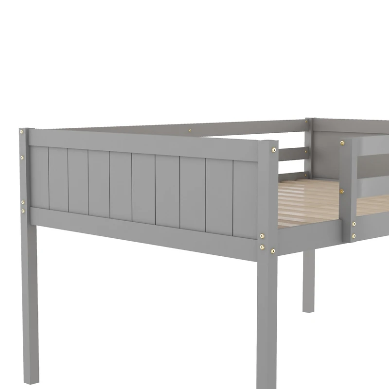 Streamdale Full Wood Low Loft Bed with Ladder