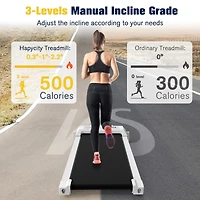 Redliro Walking Pad with Incline Under Desk Treadmill, Portable Compact Installation-Free Treadmills for Home Office with 265lbs Capacity