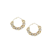 Sohi Women's Chainlink Hoop Earrings