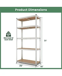 5-Tier Shelving Unit with 2000 Lbs Capacity Heavy-Duty Storage Rack for Home & Garage