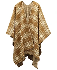 Michael Kors Mk Plaid Reversible Ruana