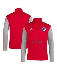 Adidas Men's Red Chile National Team Aeroready Half-Zip Top