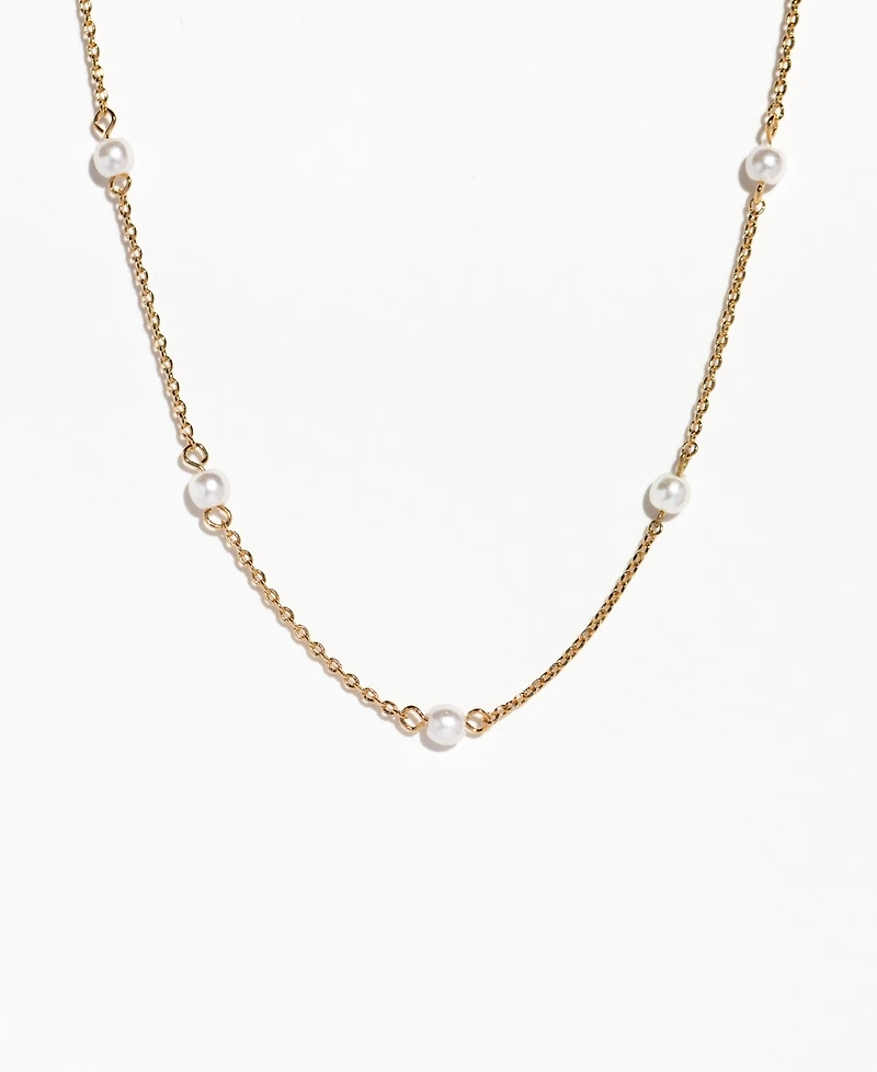 Girls Crew Imitation Pearl Delicate Necklace