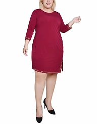 Ny Collection Plus Size 3/4 Sleeve Asymmetrical Dress