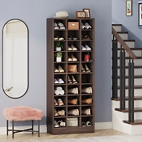 Tribesigns 10-Tier Shoe Storage Cabinet, Gray Wooden Shoe Rack with 30 Cubbies