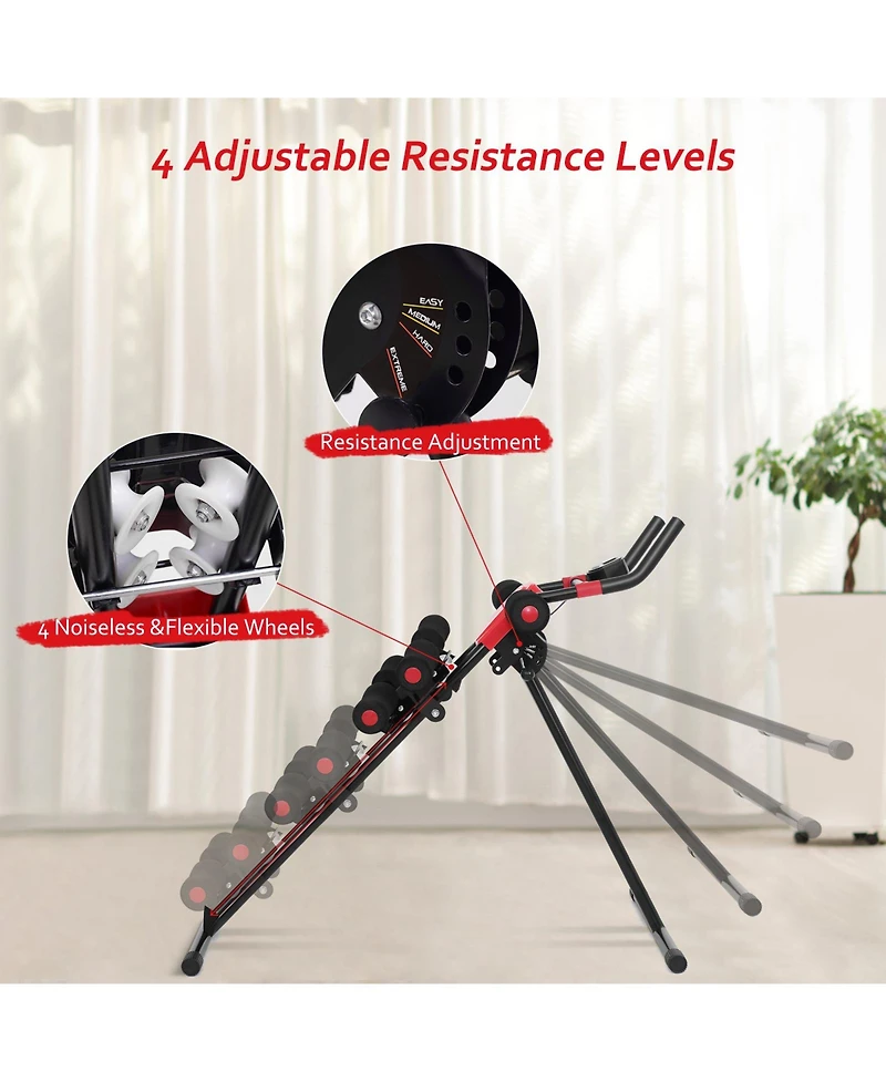 Ab Machine with Lcd Monitor Adjustable Abdominal Trainer Cruncher