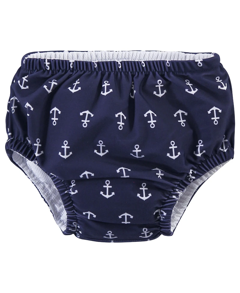 Hudson Baby Boys Swim Diapers, Whale Anchor, 12-18 Months