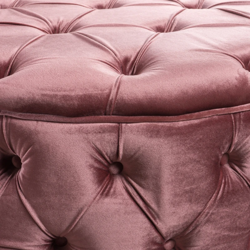Streamdale Ottoman Velvet Modern Glam Button Tufted