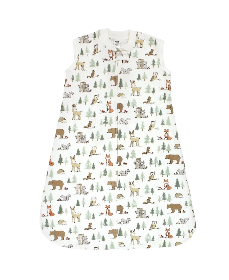 Hudson Baby Baby Boys Hudson Premium Quilted Sleeveless Sleeping Bag and Wearable Blanket, Forest Animals, 0-6 Months