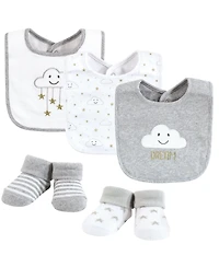 Hudson Baby Unisex 5Pk Bandana Bibs and Socks Set