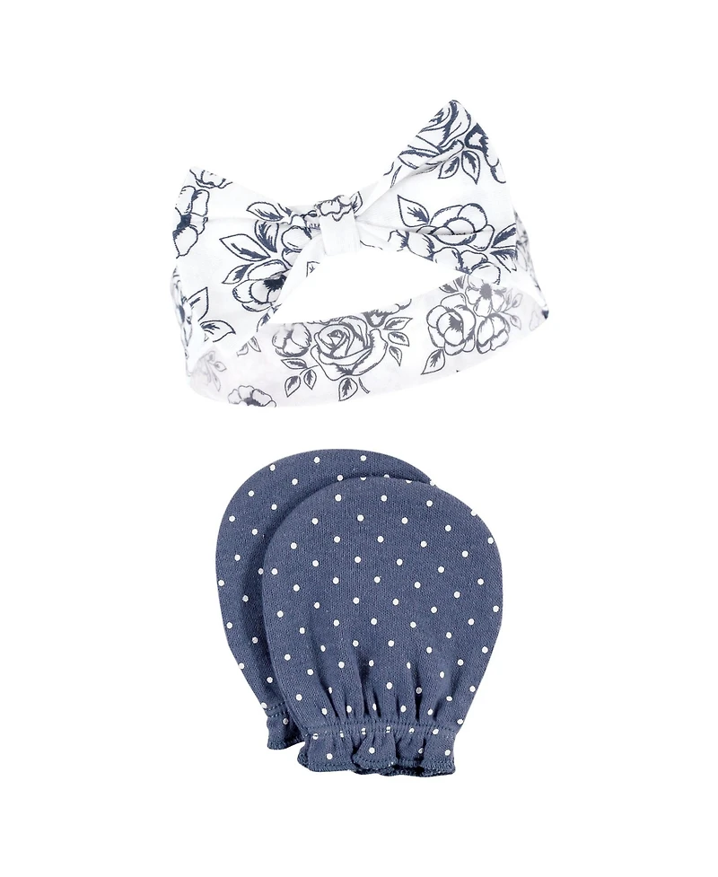 Hudson Baby Girls 8Pk Headband and Scratch Mitten Set