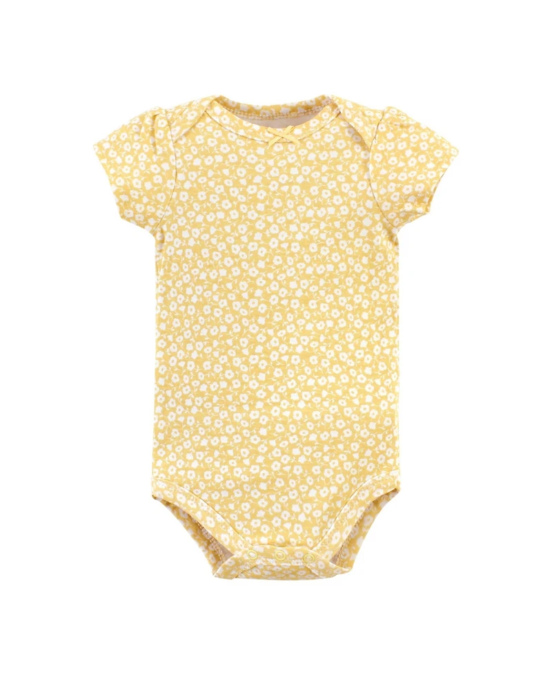 Hudson Baby Girls Cotton Bodysuits 5-Pack