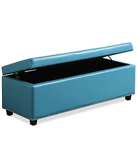 Hayes Faux Leather Storage Ottoman