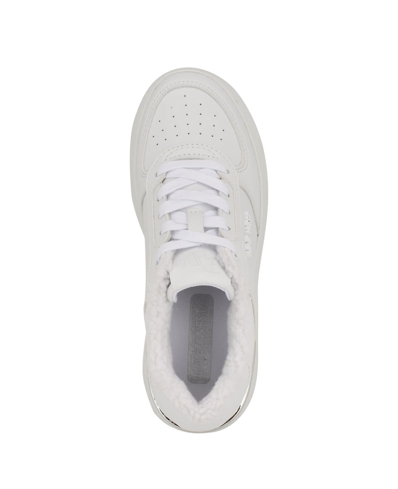 Nine West Women's Cuddly Lace-Up Casual Platform Sneakers