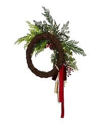 National Tree Company Christmas Joy Half Wreath, 24 Inches