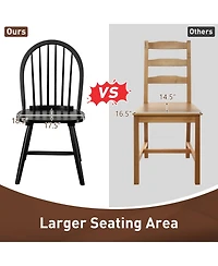 Set of 2 Windsor Dining Chairs with Spindle Backrest Vintage Wood Finish