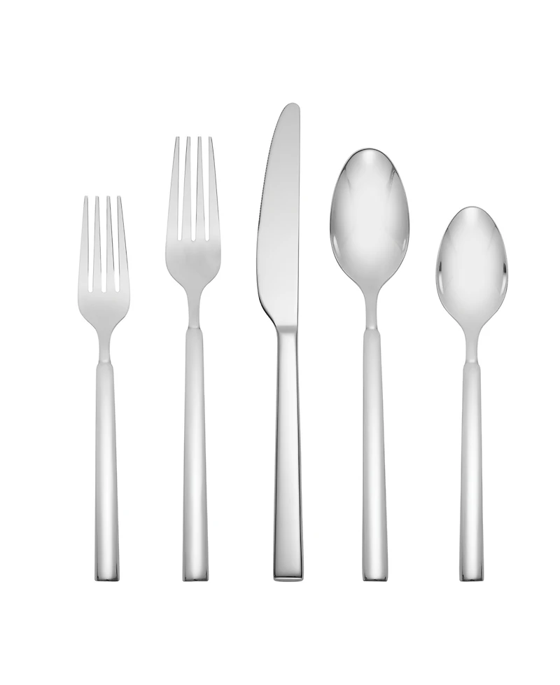 Cambridge Silversmiths Stainless Steel Drew Mirror 51-Piece Flatware Set, Service for 8