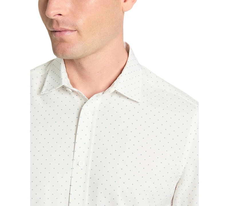 Kenneth Cole Men's Slim-Fit Performance Stretch Printed Button-Down Shirt