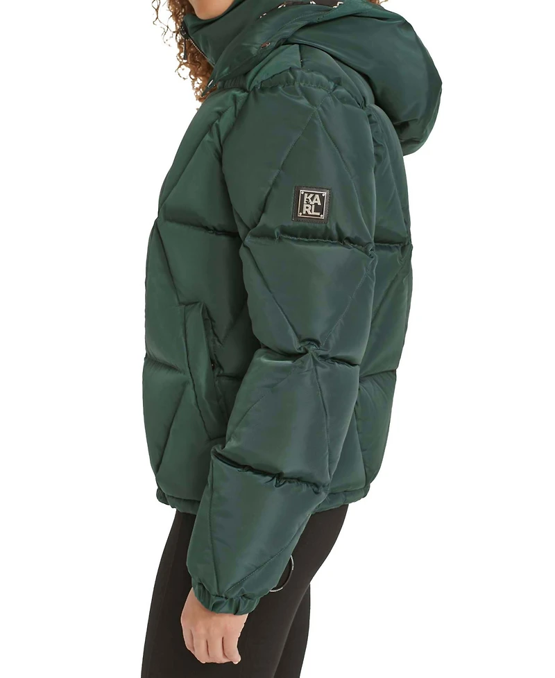 Karl Lagerfeld Paris Women's Hooded Puffer Coat