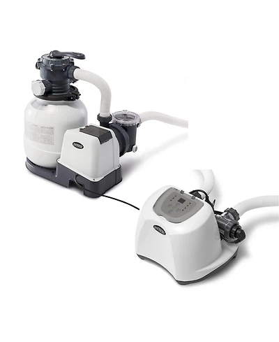 Intex 2100 Gph Pool Sand Filter Pump w/Krystal Clear Saltwater System