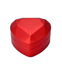 Heart Shape Led Lighting Ring Box Jewelry Wedding Engagement Proposal Case Red