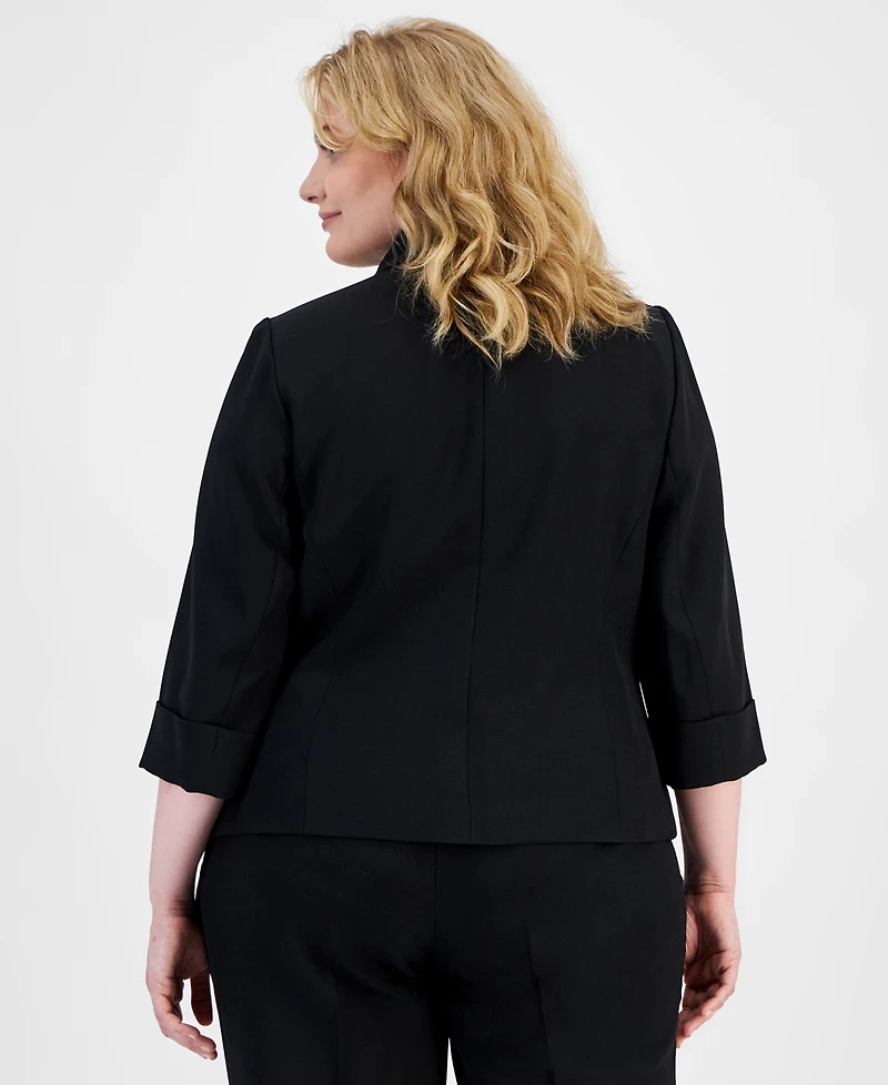 Kasper Plus Open-Front Soft Blazer