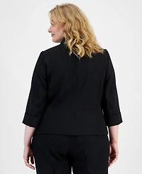 Kasper Plus Open-Front Soft Blazer
