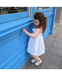 Hope & Henry Big Girls Sleeveless Bow Front Linen Sundress