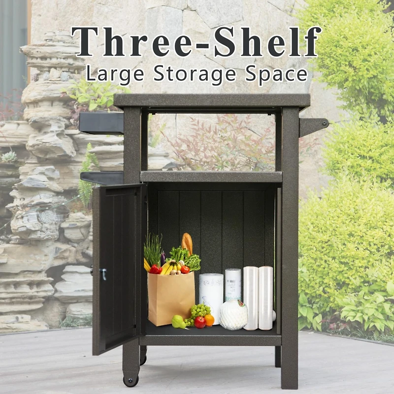 Versatile Grill Cart Premium Metal, Ample Storage