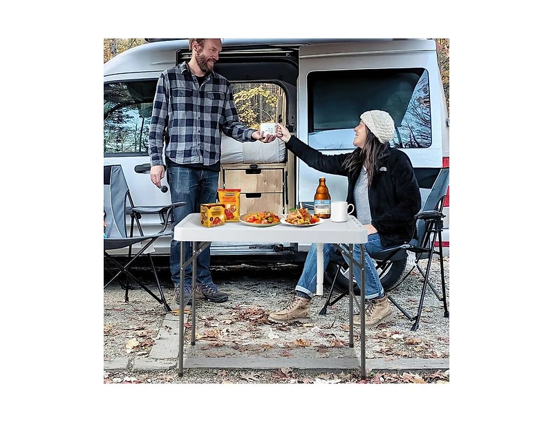 Slickblue Portable Camping Fish Cleaning Table with Grid Rack and Faucet