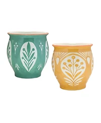 Set of 2 Decorative Ceramic Pots for Stylish Indoor and Outdoor Display