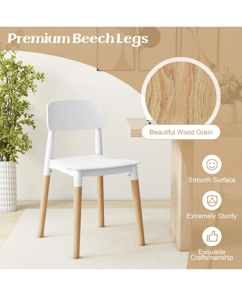Modern Dining Side Chairs Set of 4 with Ergonomic Backrest for Dining Room