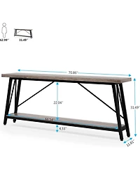 Tribesigns 70.9 Inches Extra Long Sofa Table Behind Couch, Industrial Entry Console Table for Hallway, Entryway, Living Room