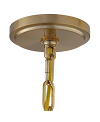 Franklin Iron Works Charleston Brass Hanging Pendant Lighting 13 1/2" Wide Modern Industrial Led Clear Glass Shade Fixture for Dining Room Living Hous