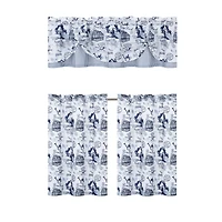Kate Aurora Rooster Toile Complete 3 Pc Cafe Kitchen Curtain Tier And Valance Set