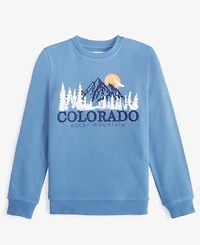 Grayson Threads Kids, The Label Big Boys Colorado Rocky Mountain Fleece Graphic Sweatshirt