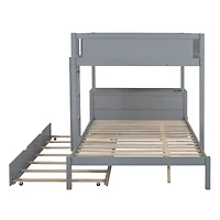 Streamdale Full/Full Bunk Bed with Trundle, Desk, and Storage