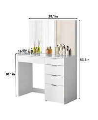 Sugift Modern Vanity Table Vanity Desk with 5 Drawers
