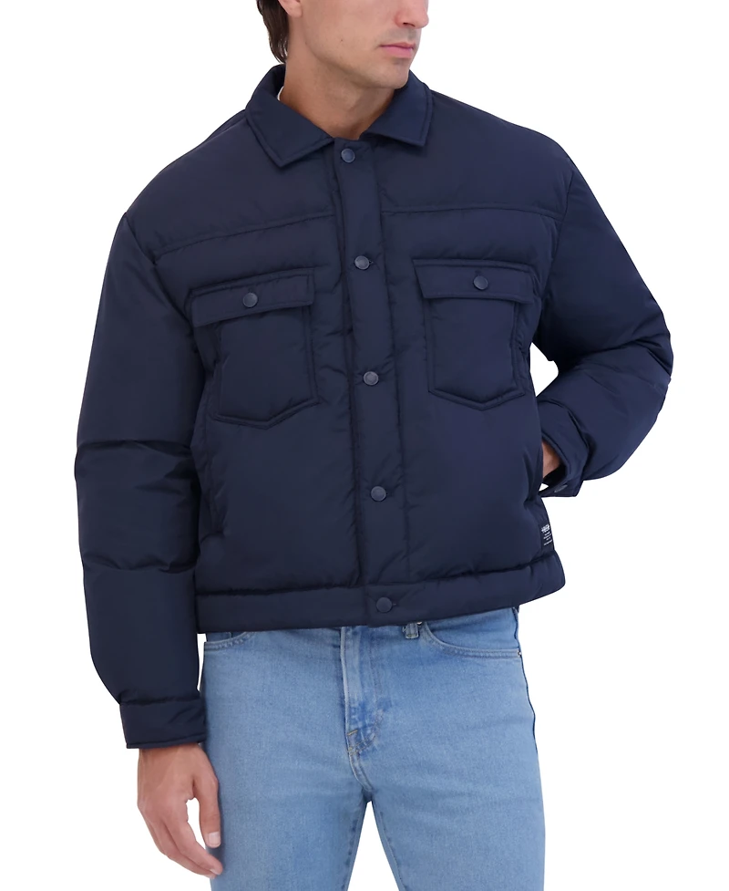 Hudson Men's Vintage Inspired Puffer Trucker Jacket