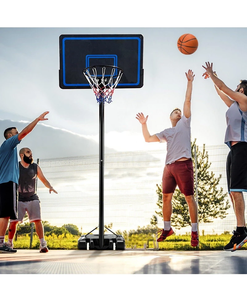 Skonyon 7.5-10FT Portable Adjustable Height Basketball Hoop Goal System with 44-in Shatterproof Backboard