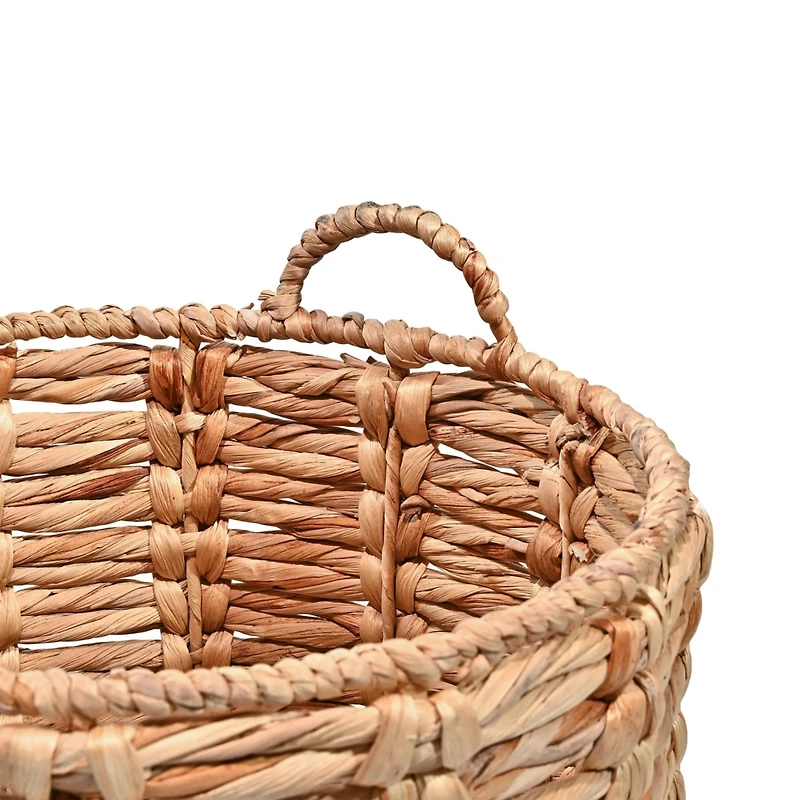 Jonathan Y Laurel 19.49" Bohemian Hand-Woven Abaca Hamper Basket with Handles