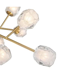 Possini Euro Design Tofay Brushed Brass Sputnik Chandelier 37 3/4" Wide Modern Led Frost Glass 12-Light Fixture for Dining Room